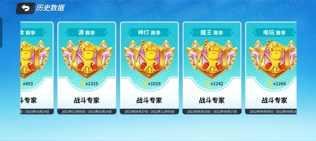 就是说我这些历史段位的称号 1
