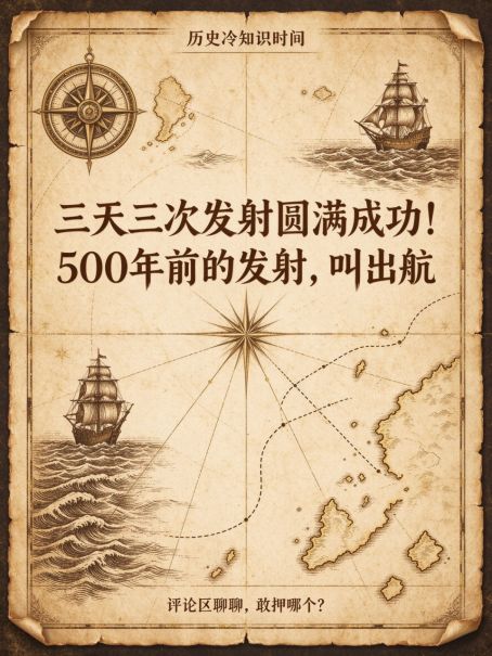 三天三次发射圆满成功!500年前的“发射”,叫出航截图