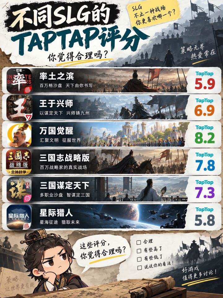 SLG游戏tap评分,你觉得合理吗?截图