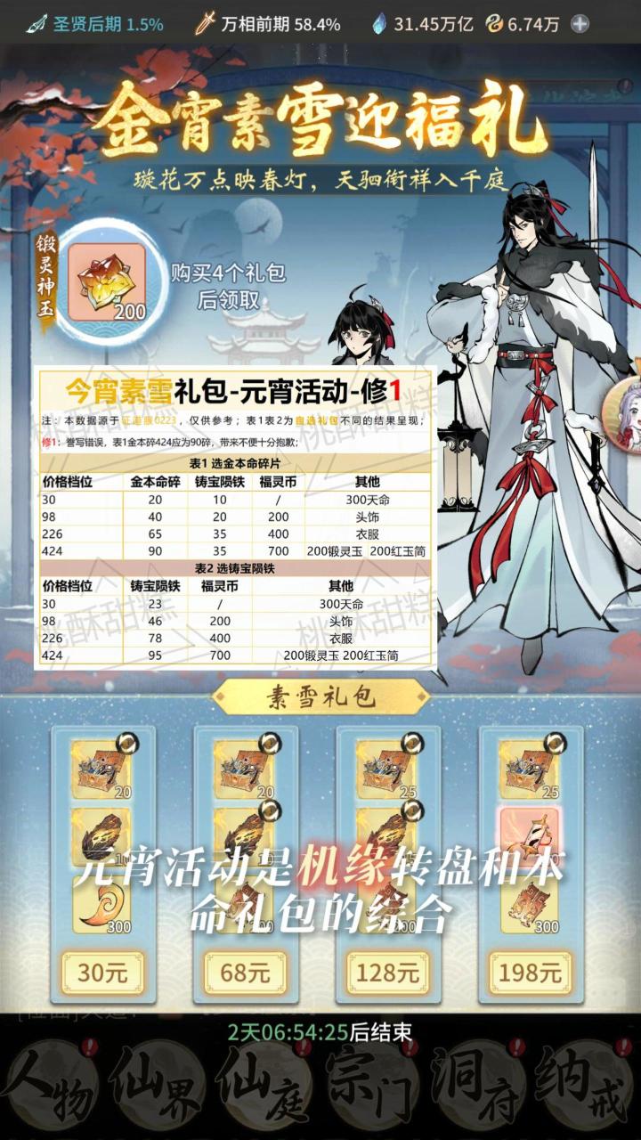 机缘转盘+本命礼包，元宵活动汇总推荐截图