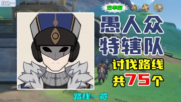 【原神】愚人众特辖队讨伐路线（75个，效率篇），路线一览