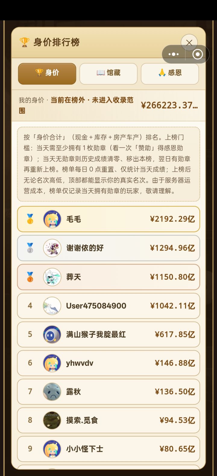 排行榜截图