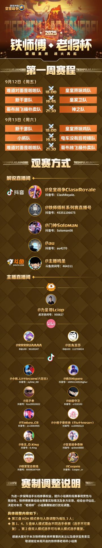 铁师傅老将杯小组赛今日正式开启