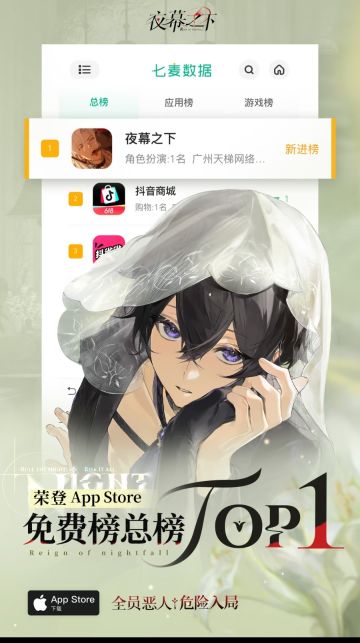 夜幕之下预下载开启，登顶iOS三榜榜首