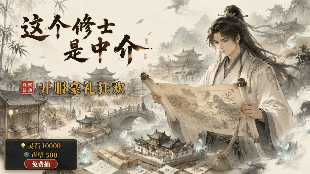 【有奖活动】开服豪礼狂欢!灵石10000、声望500 免费抽! 1