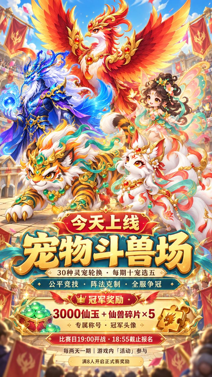 9.28日 新休闲玩法 【宠物斗兽场】上线,纯公平竞技截图