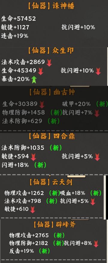 所有仙器武器合集