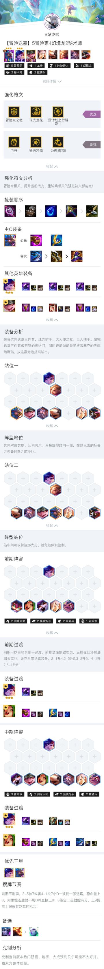 周末上分阵容分享，5冒险家4幻境龙2秘术师