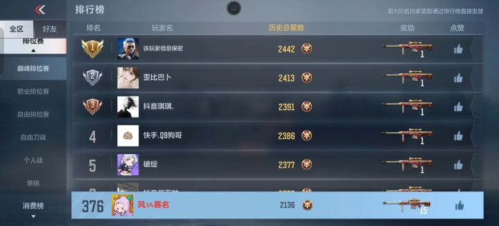 赛季第一天，明天稳100名[表情_大笑]截图