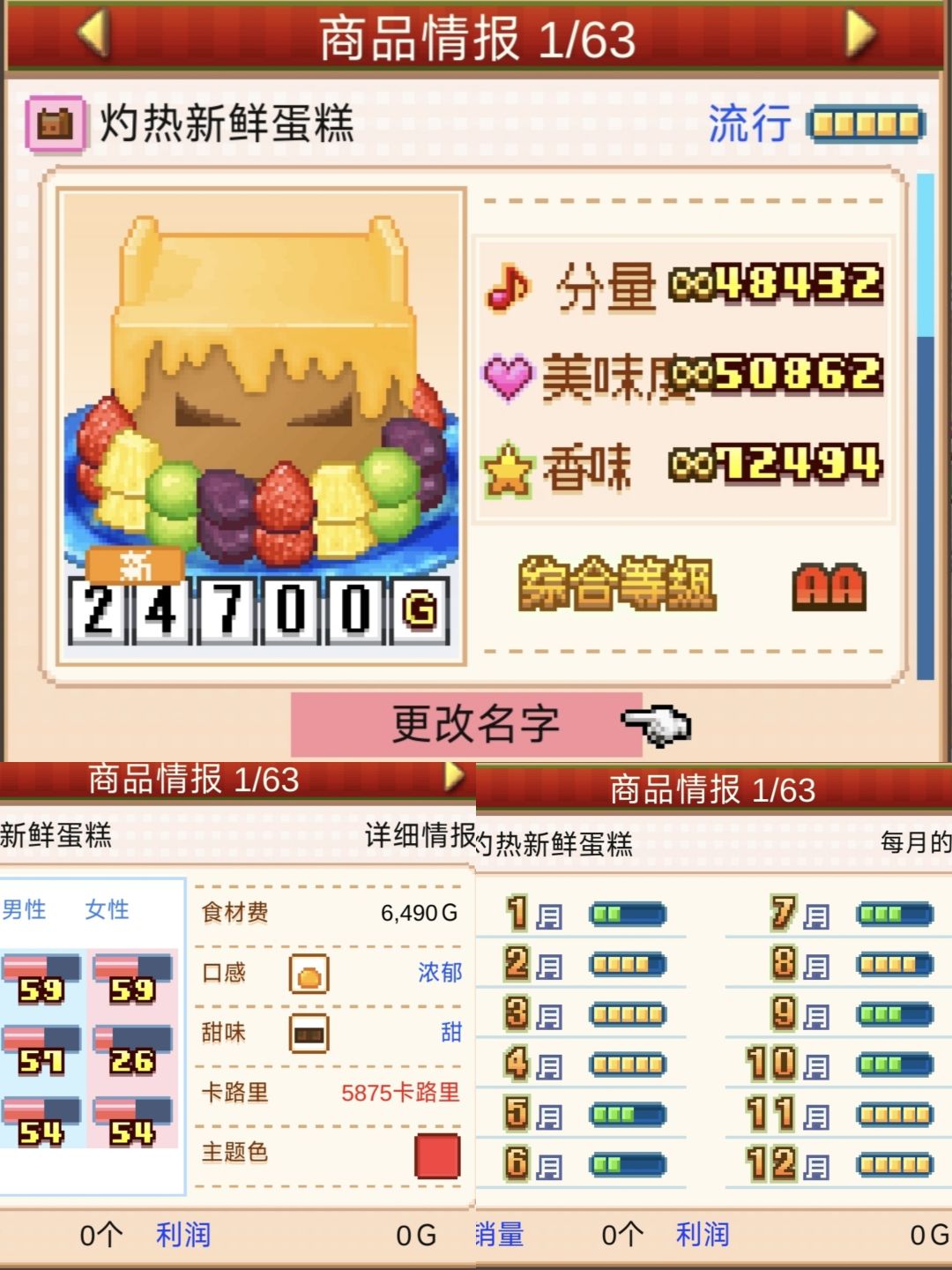 （3）创作技能超提升的店员收尾的部分甜品截图