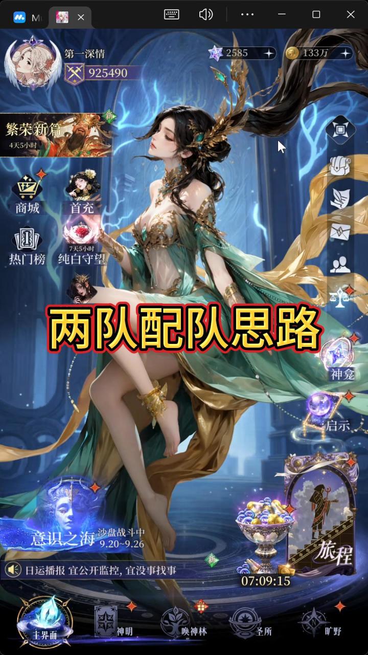 不朽箴言两队配队思路截图