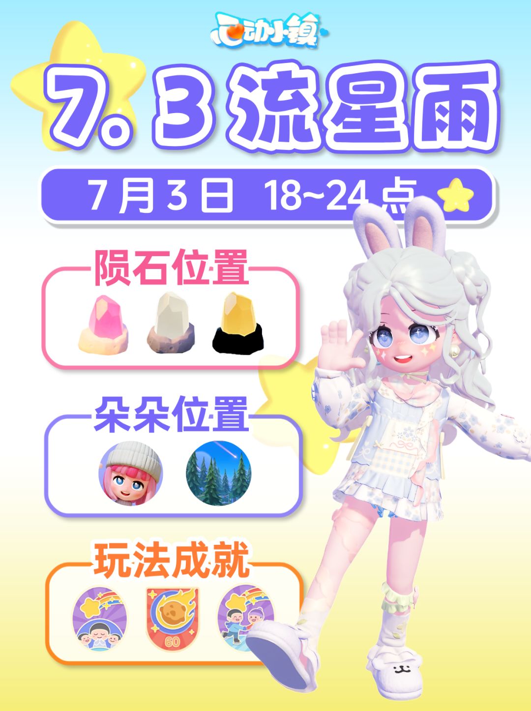 7月3日流星雨攻略 9个陨石位置 朵朵位置截图