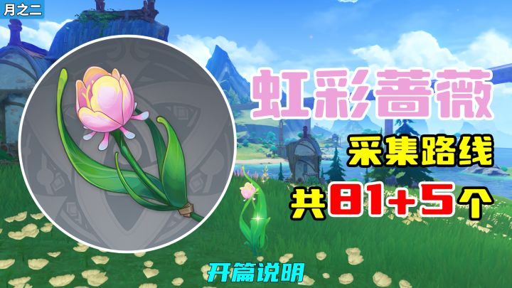 【原神】虹彩蔷薇采集路线（81+5个，月之二重制），开篇说明截图