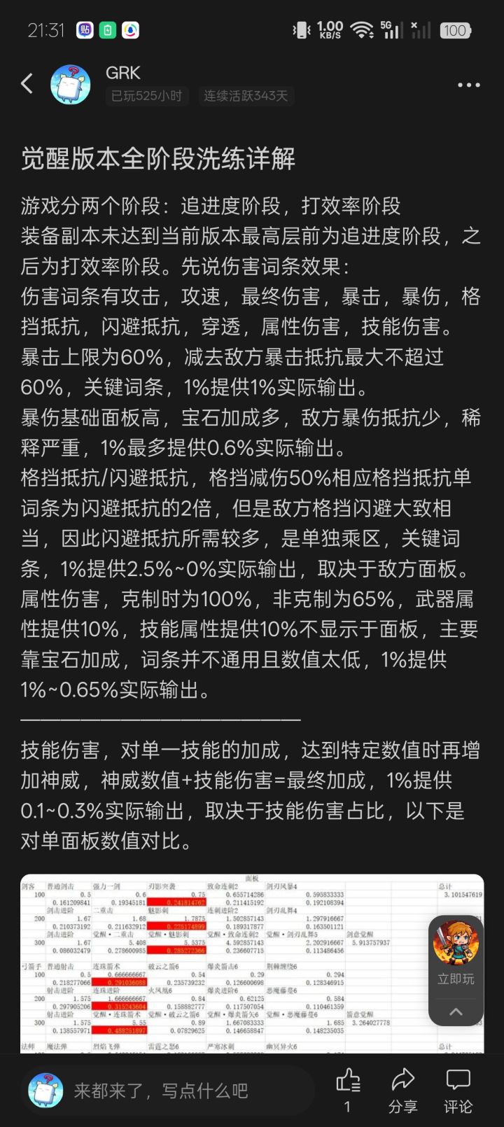 觉醒版本词条详解(搬运自微信游戏圈)截图