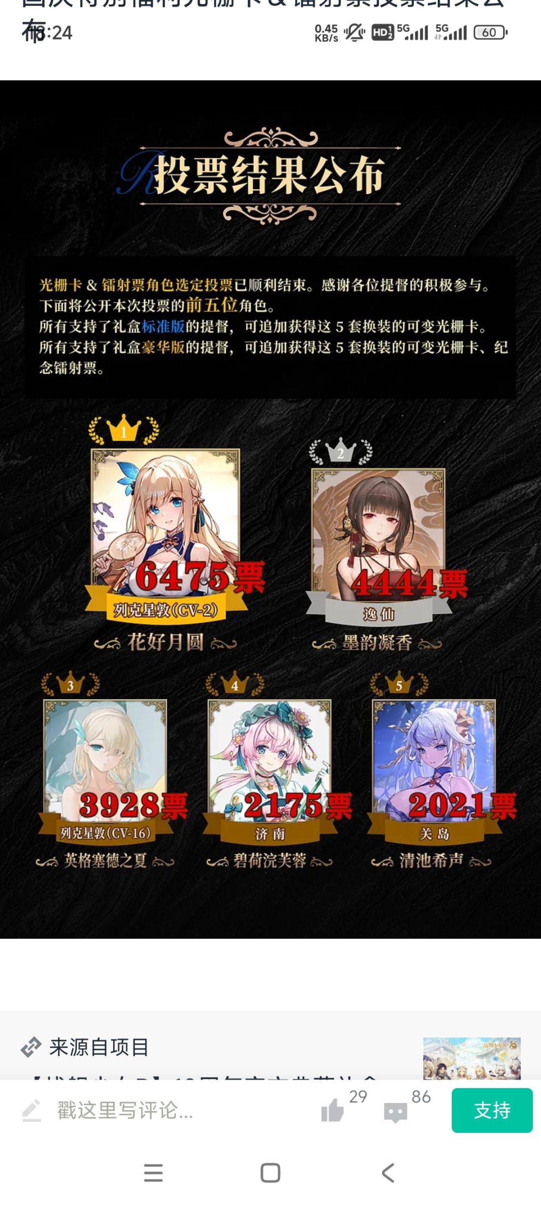 投票结果出来了 1
