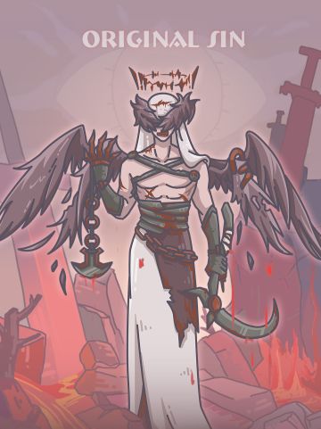 【英灵图鉴】
冰冷的锁链，无情的束缚，残缺的羽毛，被血色染红的身躯，如同一朵黑蔷薇，在光明中渐渐凋零。
【就像光与影，天使之间也有对立和共生】
【深渊的黑暗凝聚自由的灵魂】