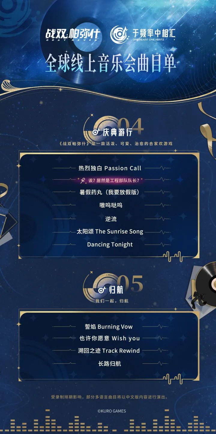 《战双》线上音乐会嘉宾与节目单公布, 2
