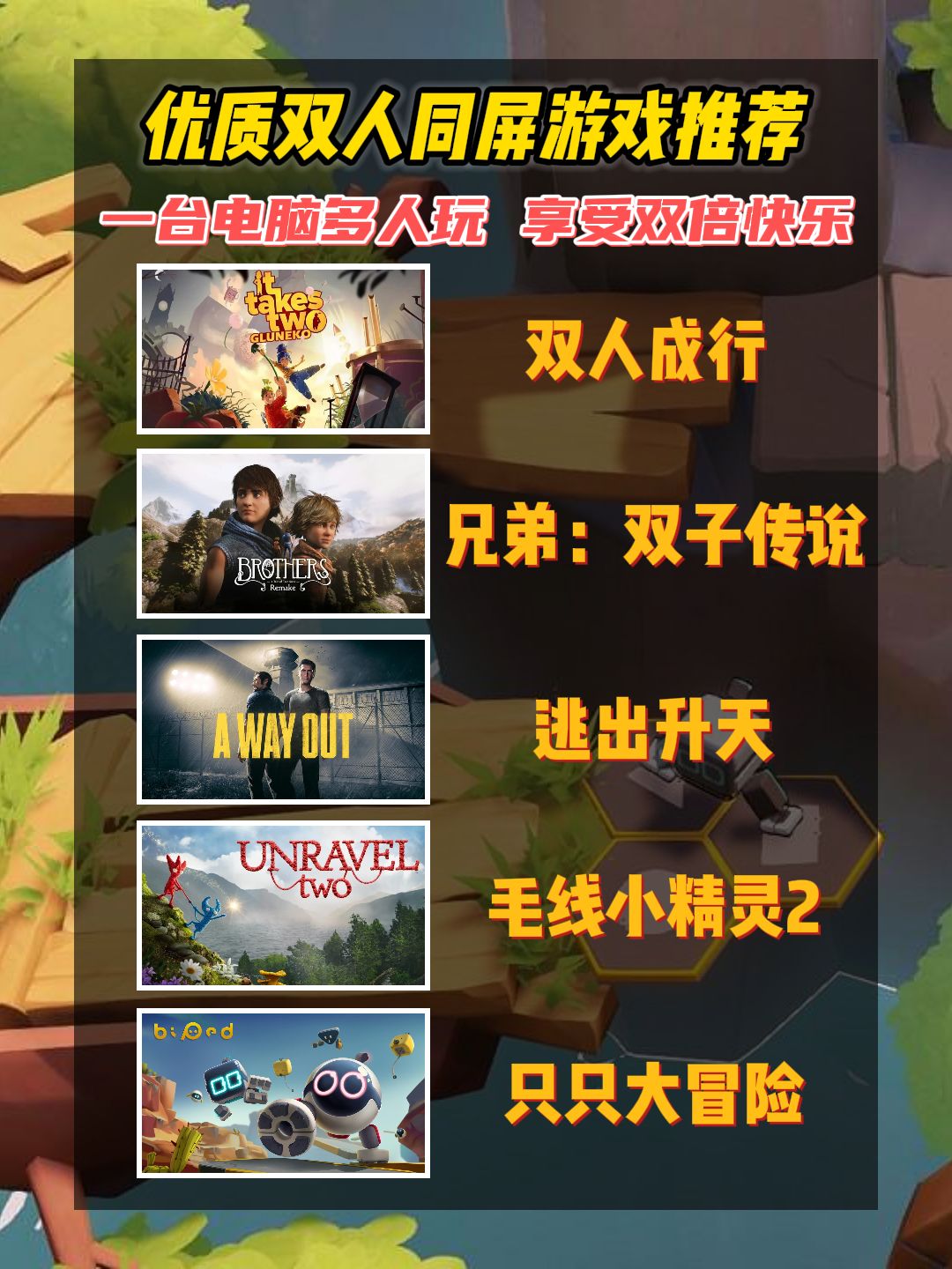 不止双人成行!5款双人同屏游戏推荐! 1