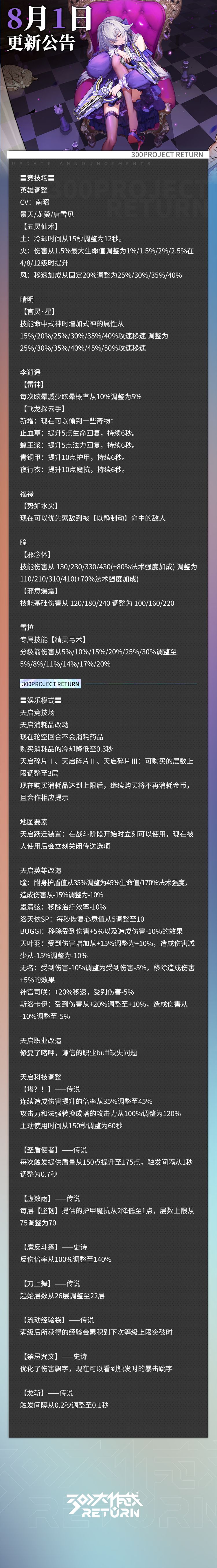 更新公告 | 08月01日 2