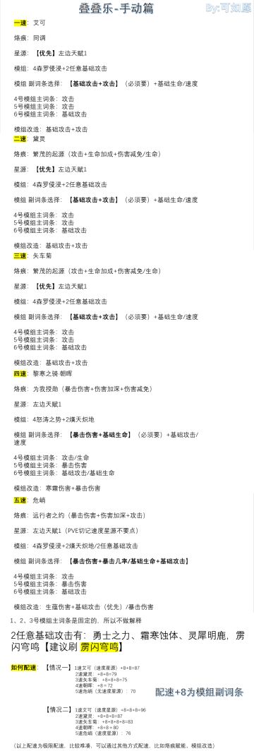 叠叠乐攻击拉满的极限配速