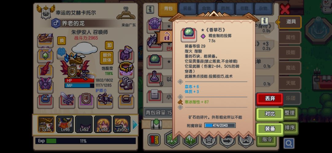 虽然是在27级的迷宫,打出来的,但属性属实是有点丢人…… 1