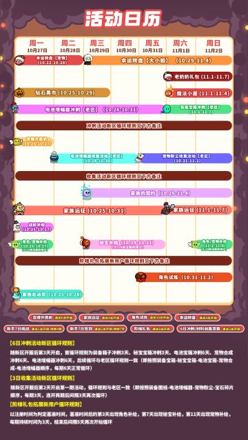 活动日历 | 「10.27-11.2」请查看活动排期！