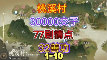 ［逆水寒手游］桃溪村交子、剧情点、善功获取攻略（1-10）