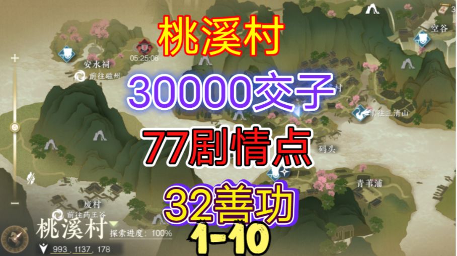 ［逆水寒手游］桃溪村交子、剧情点、善功获取攻略（1-10）截图