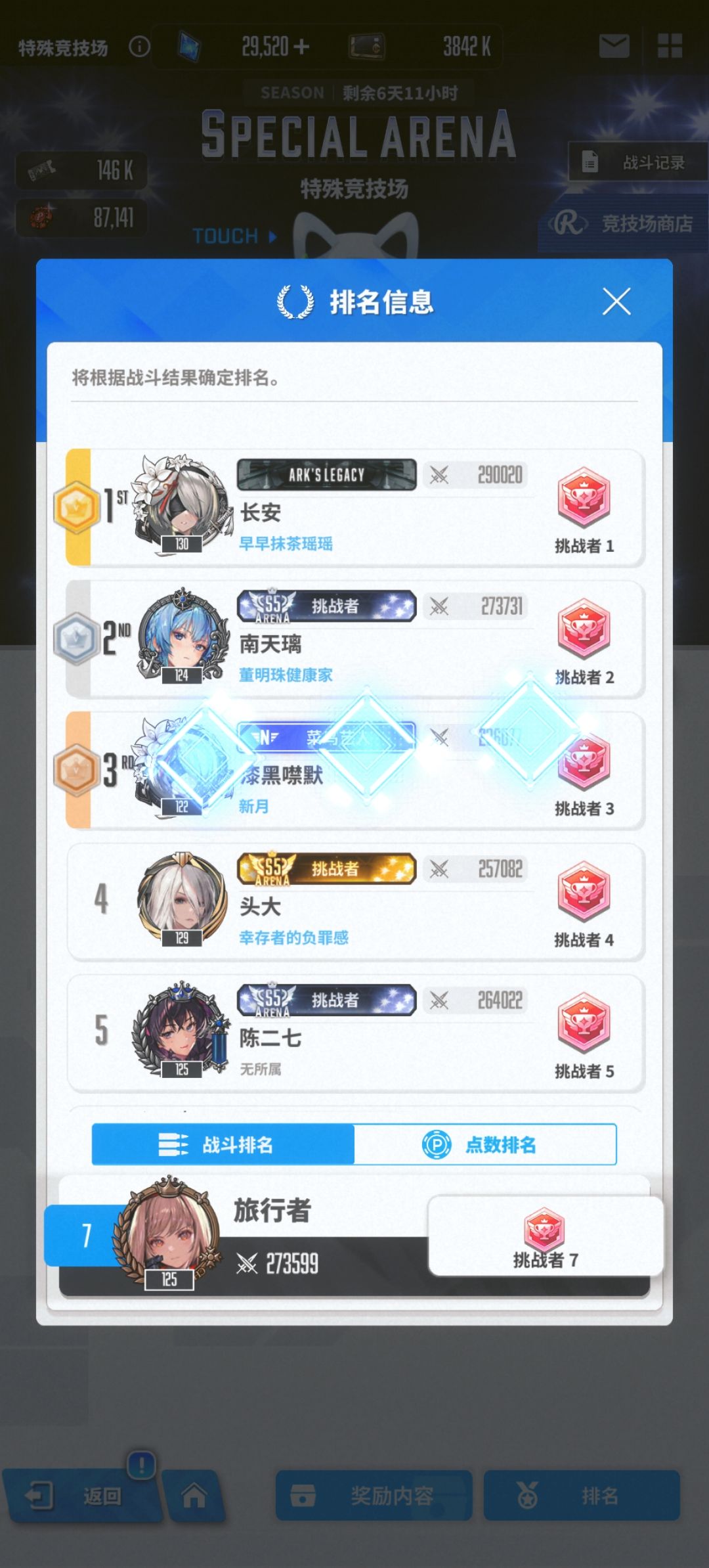 请教一下pjjc配队,只想稳前三 6