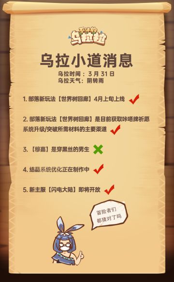 福利活动 | 竟然有人在乌拉拉世界中传播小道消息！（已开奖）