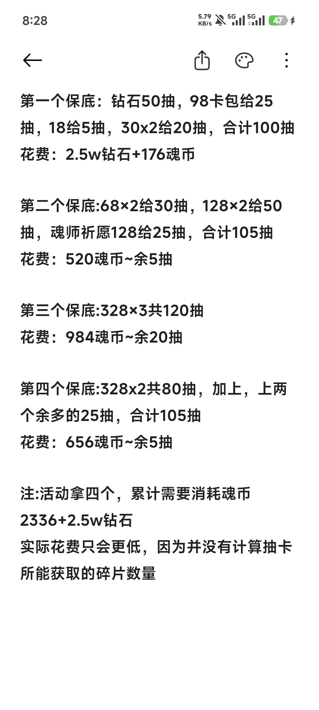 活动氪金方案,仅供参考 2