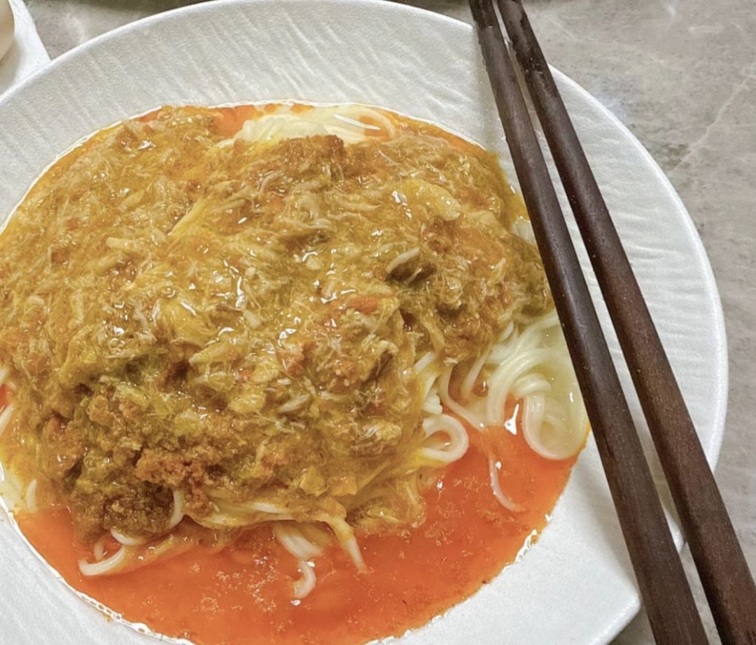 蟹黄面,传说鱼肉用起来 1