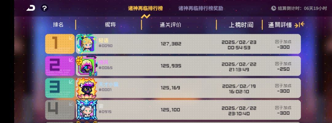 诸神再临排行奖励没给 1