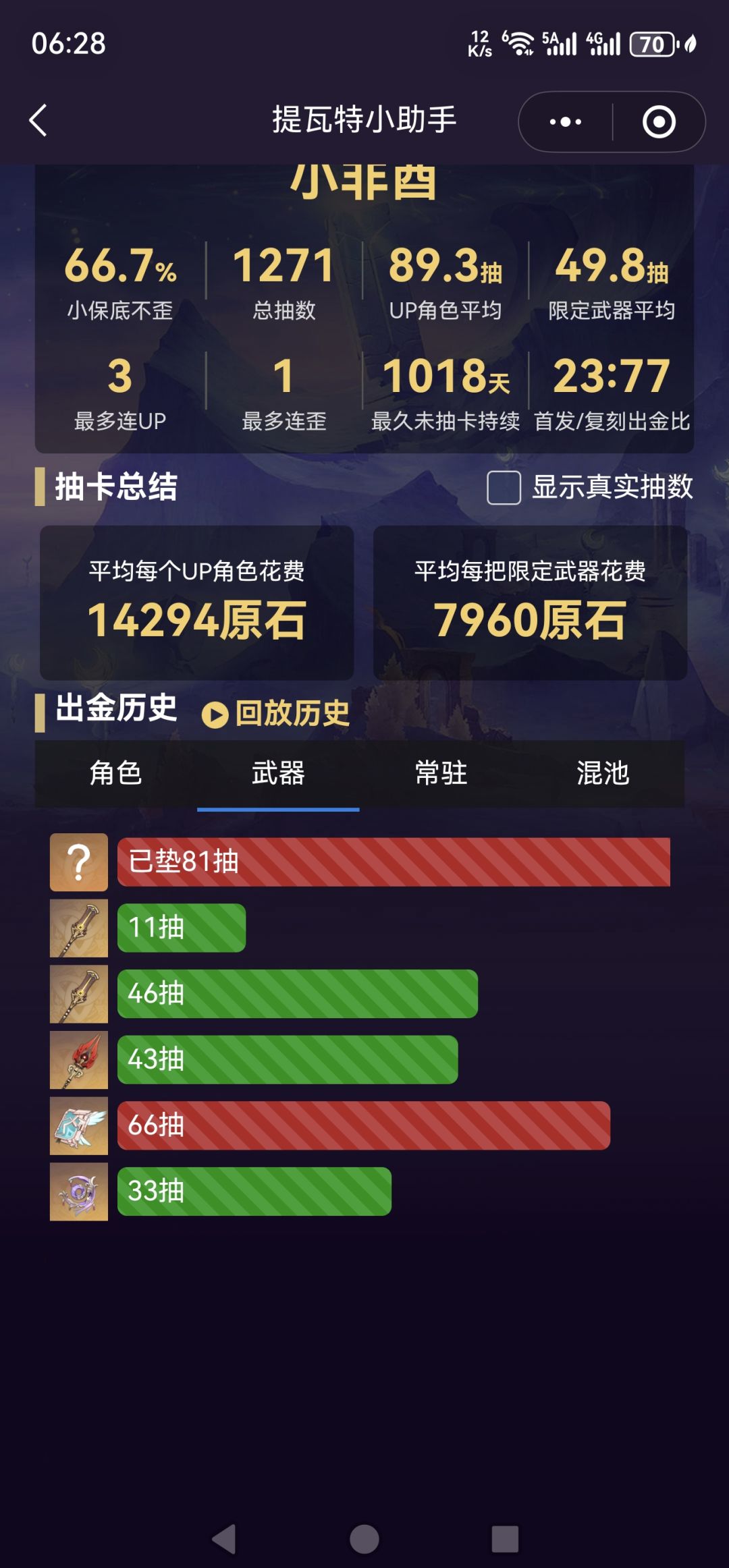 为啥武器出81抽没出金 1