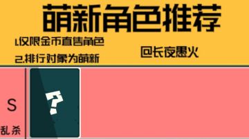 萌新角色推荐排行榜