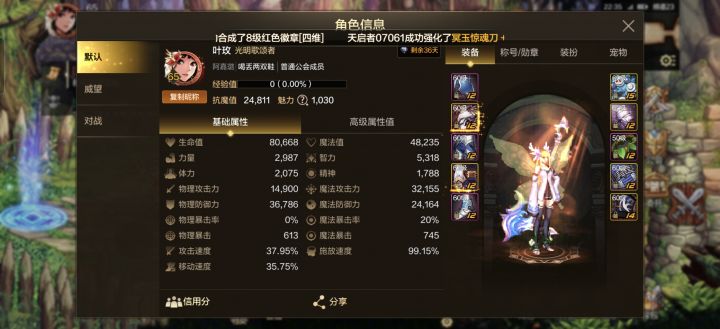 面板是好看的,抗魔是没有的截图