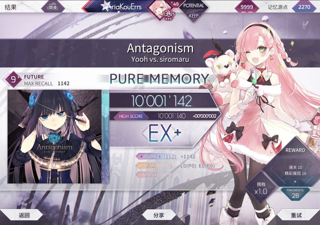 Antagonism Future 9+ 理论值截图