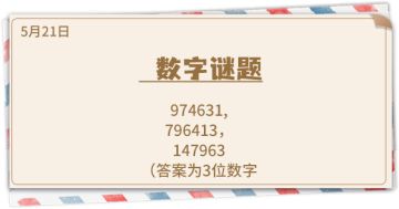 《推理学院》5月21日表白日密码解析：数学谜题