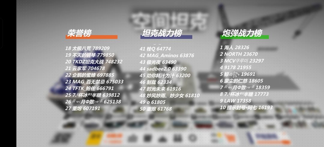 终于上坦克战力榜了 1