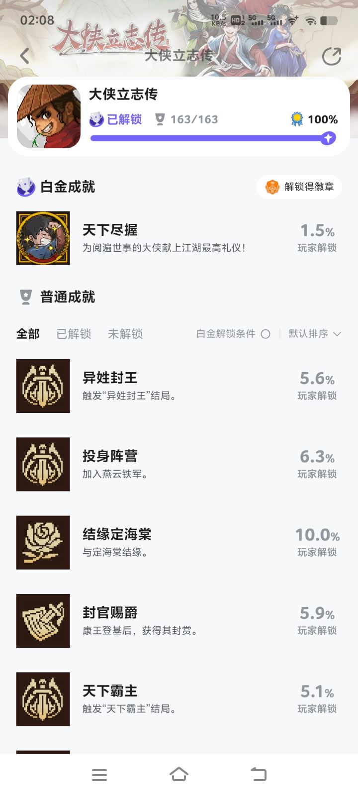 终于全成就了截图
