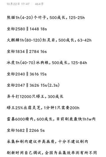 11品/10品宠物食物采集攻略（一图流）