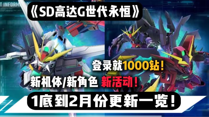 登录就送1000钻!《SD高达G世代》1-2月大型更新全解析截图