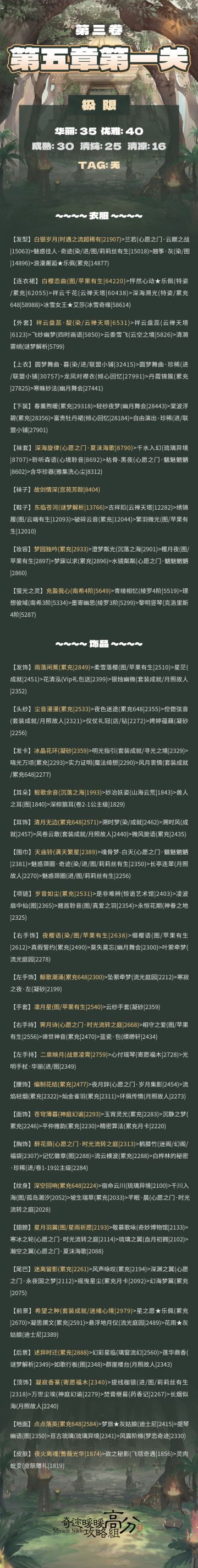 奇迹暖暖第三卷第五章攻略