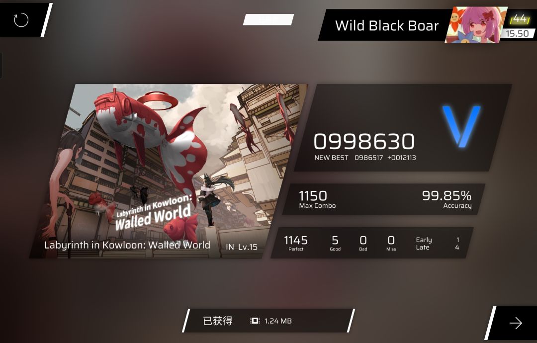 一萌新的rks经过19天,终于从15.0到了15.5 1