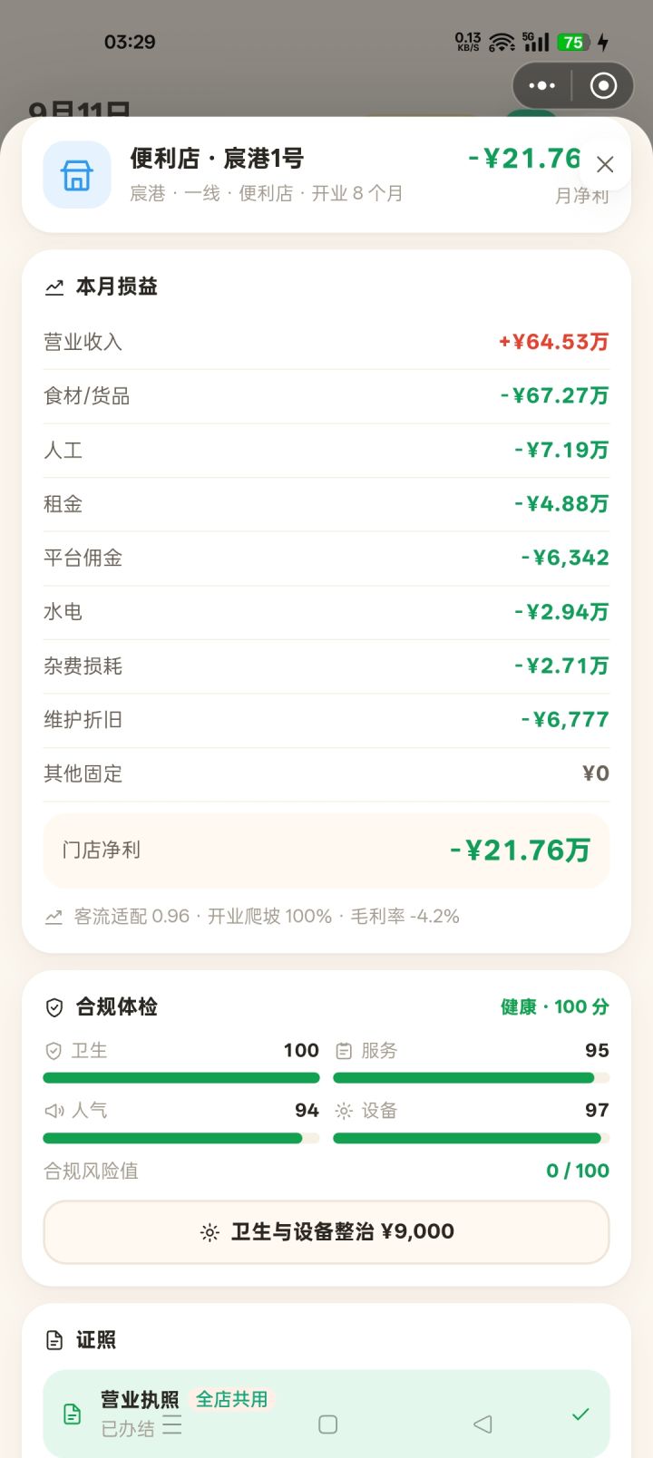 新版还是卖不掉店铺，多了个拆除的，但是点不开。
然后便利店是不是设计有问题，进货比盈利高?
好几种店铺都是这样的。
便利店和超市最明显截图