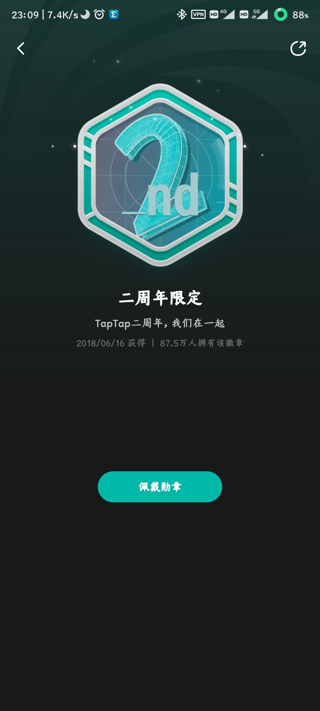 为什么从二周年到七周年的纪念徽章 2