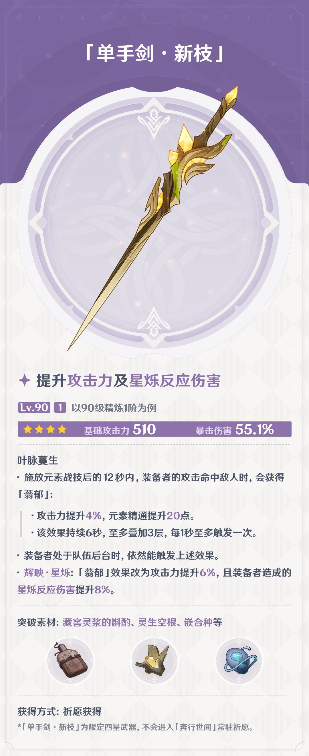 原神三把限定四星武器属性曝光,玩家热议强度 1