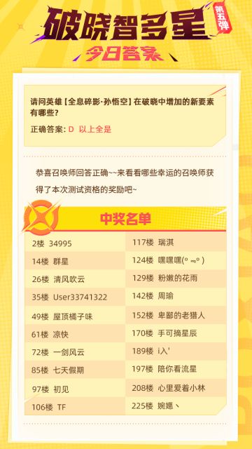 【中奖资格公布！】答题活动第五弹，开奖发资格啦