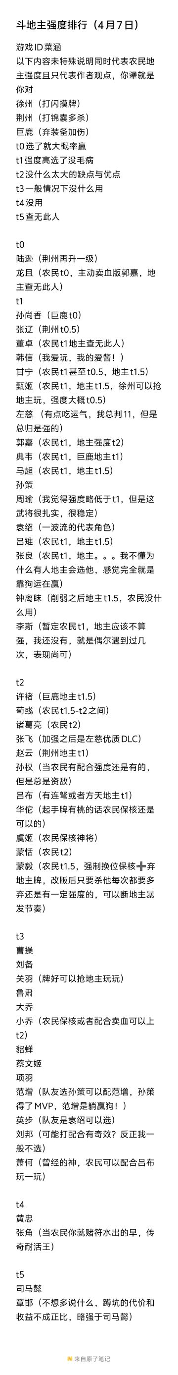 4月7日斗地主强度排行