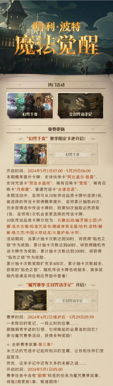 《哈利波特：魔法觉醒》4月24日维护公告